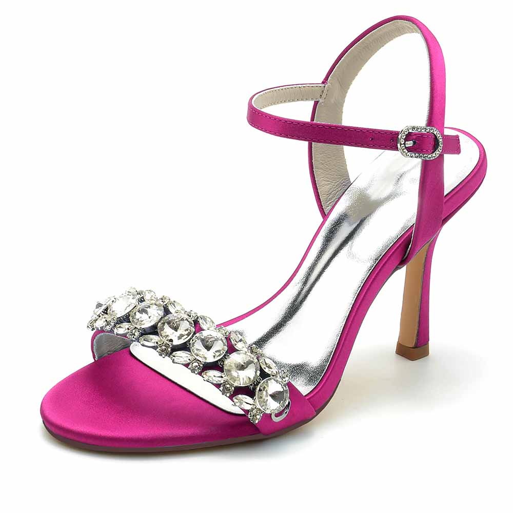 Women's Rhinestones Strappy High Heel Sandals Prom Heels