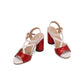 Women Vintage Heeled Sandals Ankle Strap Summer Heels