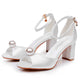 2.96" Satin Wedding Sandals Vintage Peep Toe Stiletto Heeled Shoes