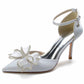 Womens Ankle Strap Pumps with Bow Party Heels Formal Dress Shoes
