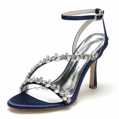 Rhinestones High Heel Sandals Ankle Strap Wedding Heeled Sandals