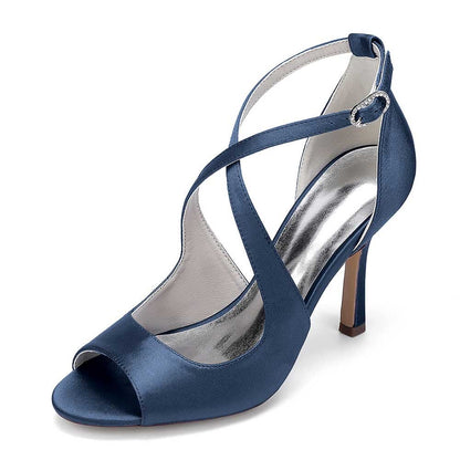 Wedding Shoes Cross Strap Bridal Sandals Hand-Made Dress Heels