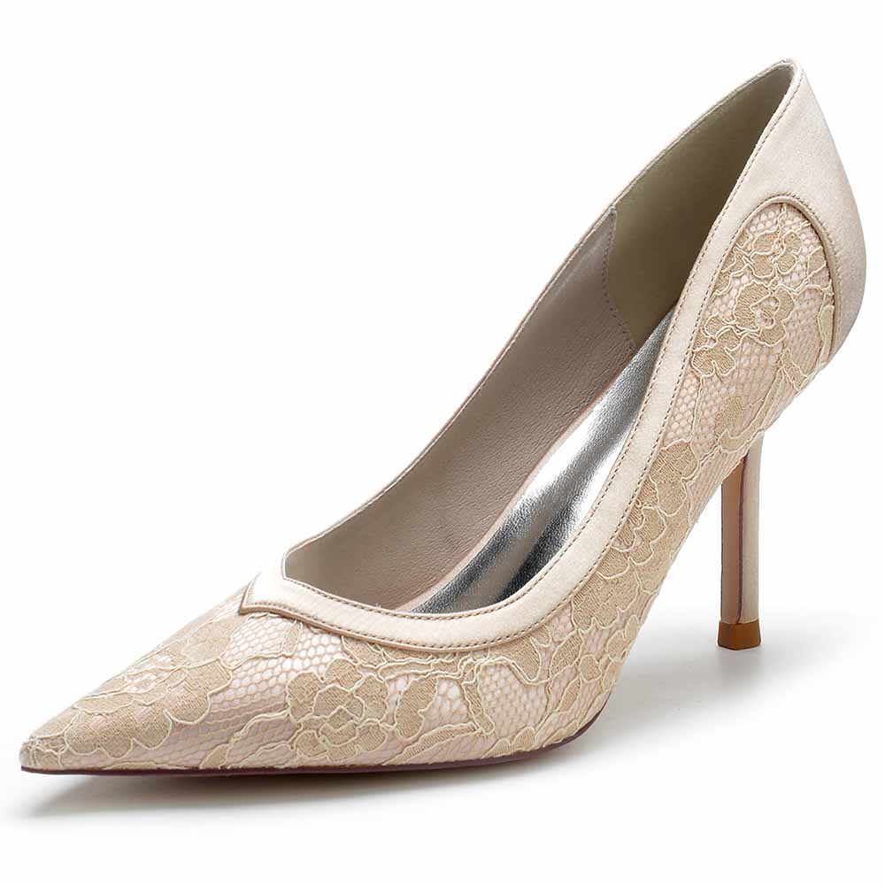 Lace Bridal Heels Party Pumps Formal Dress Shoes
