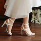 Women's High Heeled Sandals Open Toe Dress Ankle Strap Heels