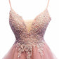 Homecoming Dress High Low Prom Dresses V Neck Cocktail Dress Lace Applique Beaded Spaghetti Straps Wedding Party