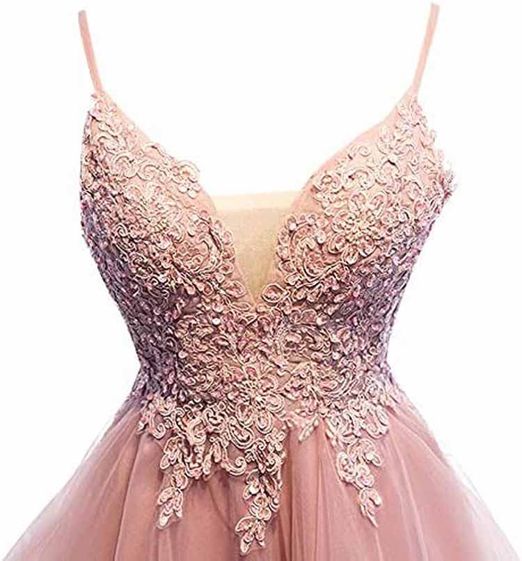 Homecoming Dress High Low Prom Dresses V Neck Cocktail Dress Lace Applique Beaded Spaghetti Straps Wedding Party