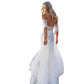 Sweep Train A-Line Princess Off-The-Shoulder Boho Wedding Dress With Lace