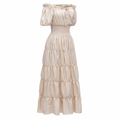 Costume Medieval Chemise Dress Pirate Peasant Dress Bohemian Long Dress For Women