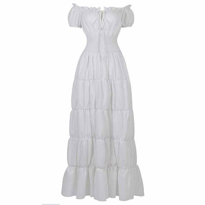 Costume Medieval Chemise Dress Pirate Peasant Dress Bohemian Long Dress For Women