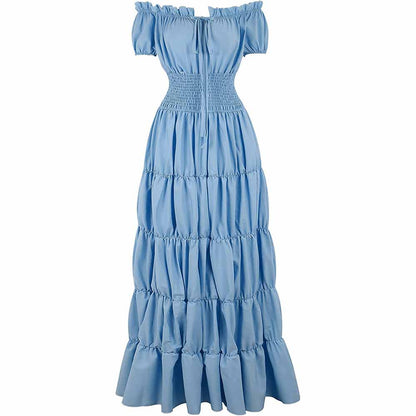 Costume Medieval Chemise Dress Pirate Peasant Dress Bohemian Long Dress For Women