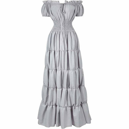 Costume Medieval Chemise Dress Pirate Peasant Dress Bohemian Long Dress For Women