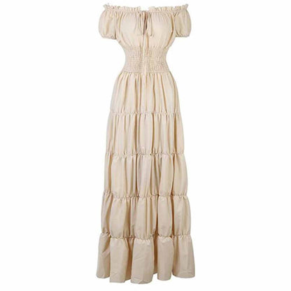 Costume Medieval Chemise Dress Pirate Peasant Dress Bohemian Long Dress For Women