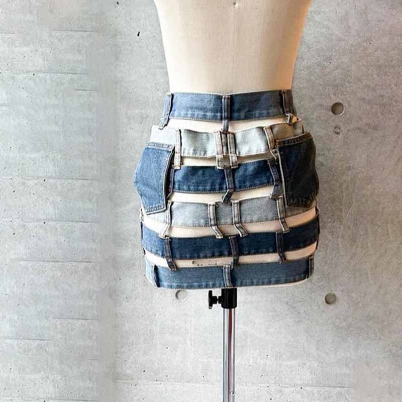 Hollow Out Mini Skirt for Ladies