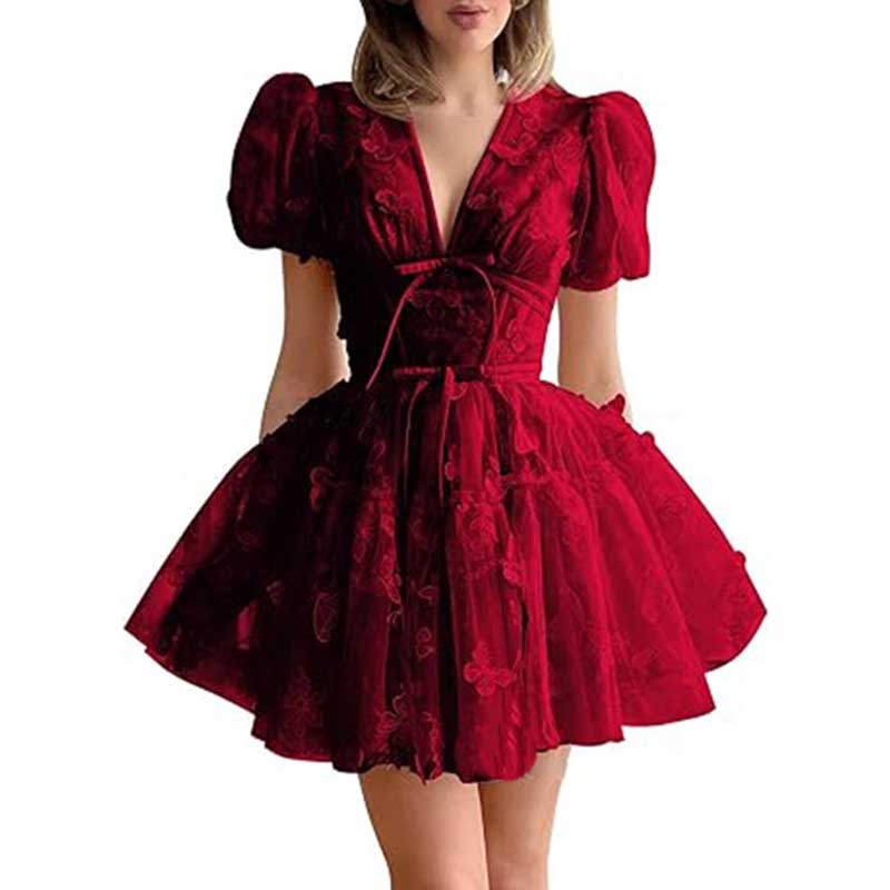 Women Mini Tulle Prom Dress Flower Embroidery Dress Short Formal Homec SD Dresscode & Fashiontrends Women Mini Tulle Prom Dress Flower Embroidery Dress Short Formal Homec SD Dresscode & Fashiontrends