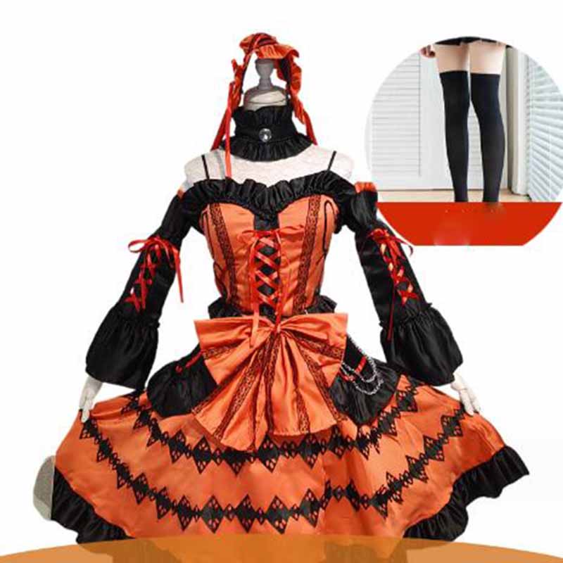 Red and Black Court Princess Dress Halloween Costume lolita Gothic Dress