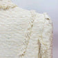 Ivory Tweed Jacket Side-To-Side Gold Buttons Coat