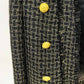 Women's tweed fringe cardigan jacket Gold Plaid jacket