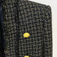 Women's tweed fringe cardigan jacket Gold Plaid jacket