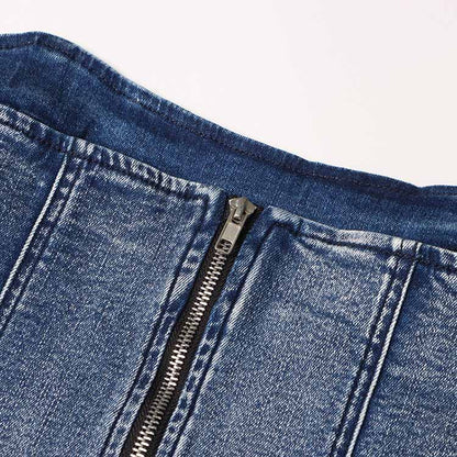 Womens Denim Bustier Top