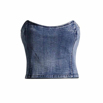 Womens Denim Bustier Top
