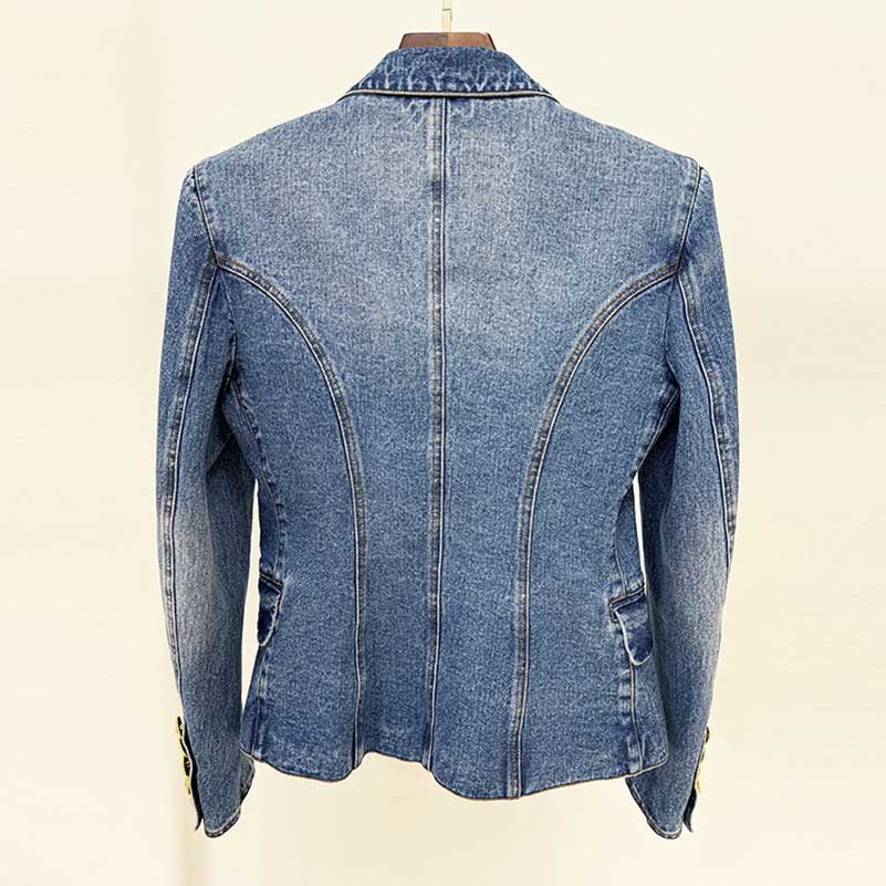 Womens Denim Jacket and Skirt Two Piece Mini Skirt Suit