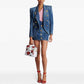 Womens Denim Jacket and Skirt Two Piece Mini Skirt Suit