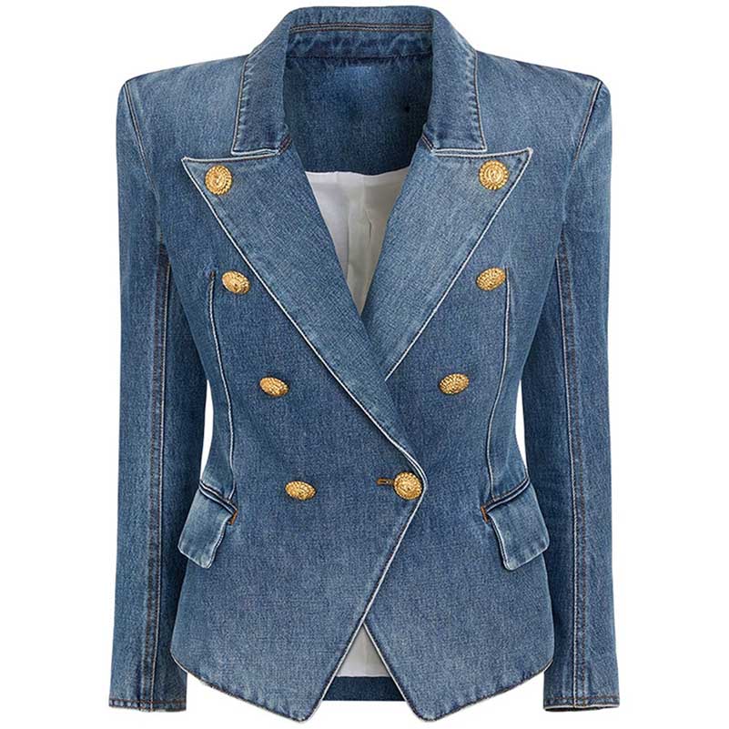 Womens Denim Jacket and Skirt Two Piece Mini Skirt Suit