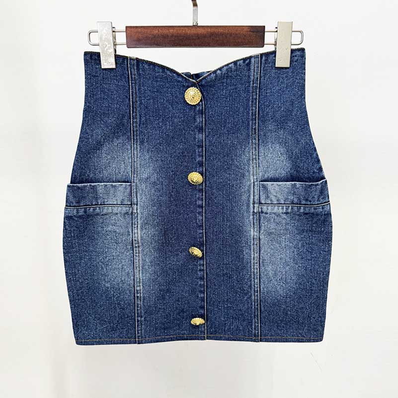 Womens Denim Jacket and Skirt Two Piece Mini Skirt Suit