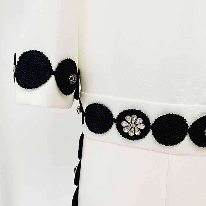 Women's White Embroidery Studded Jumpsuit