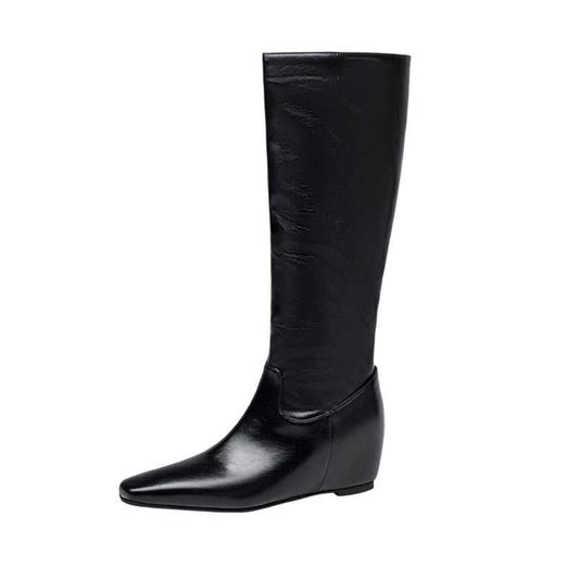 Women's Knee Boots With Wedge Heel