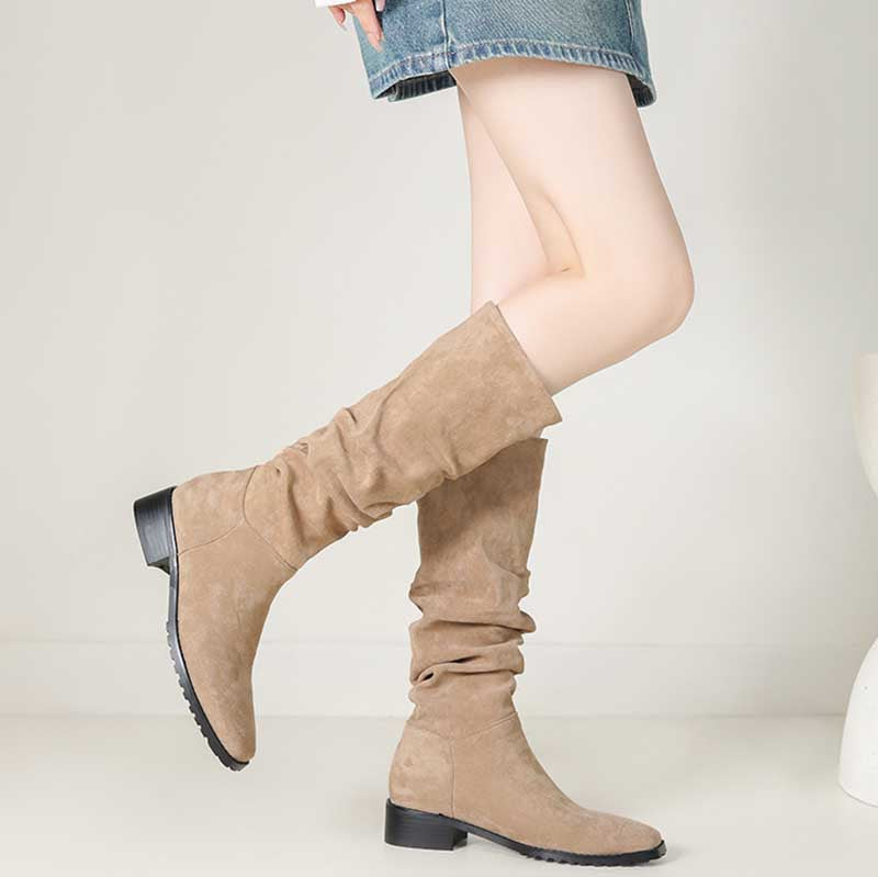 Women's Square Toe Cowboy Boots With Low Heels