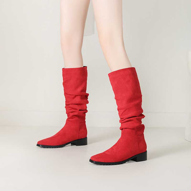 Women's Square Toe Cowboy Boots With Low Heels