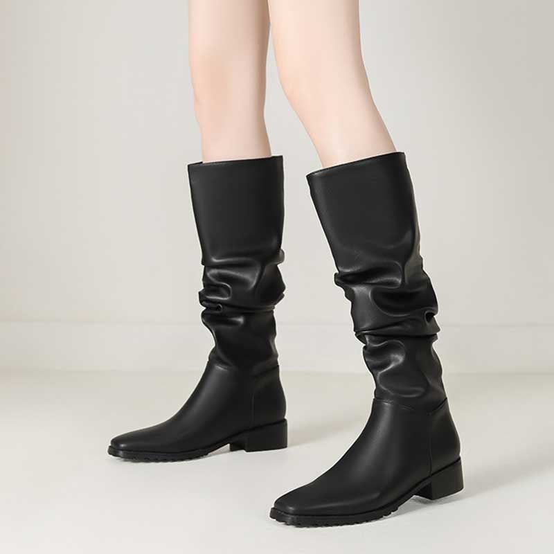 Women's Square Toe Cowboy Boots With Low Heels