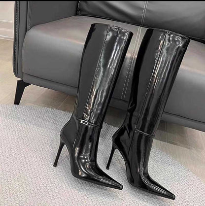 Women's Patent leather Knee High Boots