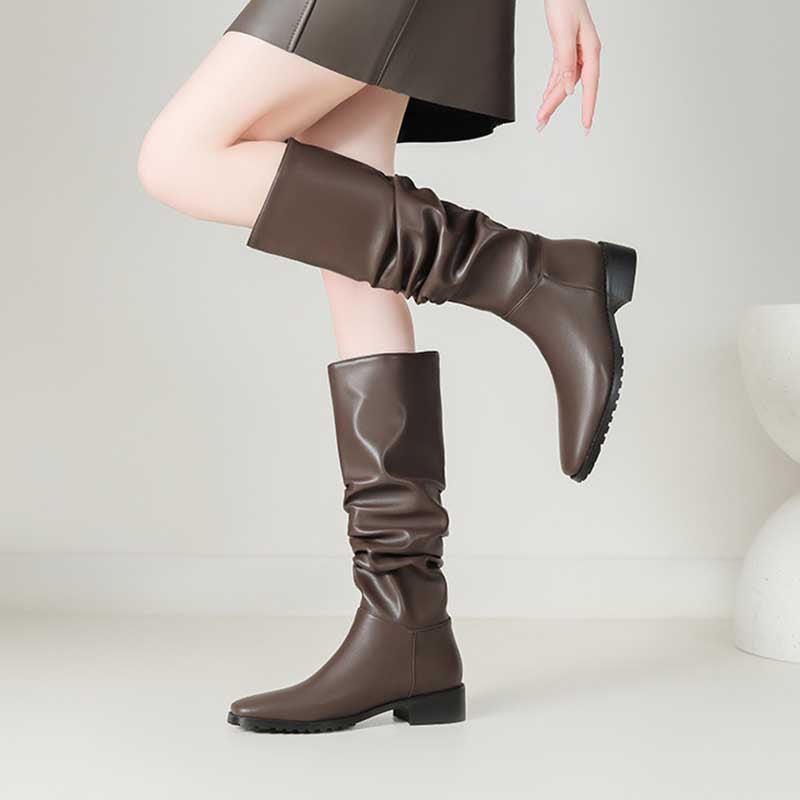 Women's Square Toe Cowboy Boots With Low Heels