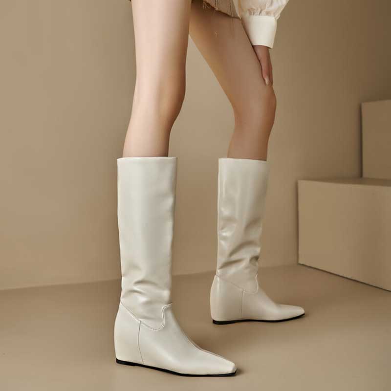 Women's Knee Boots With Wedge Heel