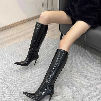 Women's Patent leather Knee High Boots