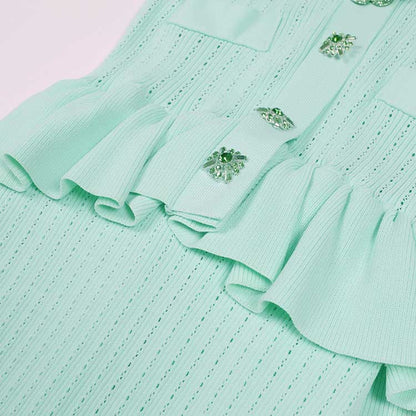 Long Sleeve Ribbed Knit Midi Dresses