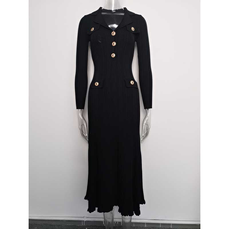 Knit Midi Dress for Women | Casual Long Sleeve Bodycon Dress