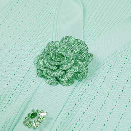 Long Sleeve Ribbed Knit Midi Dresses