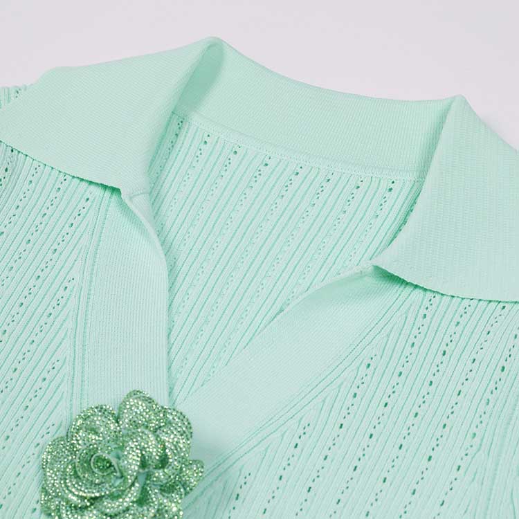 Long Sleeve Ribbed Knit Midi Dresses