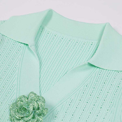 Long Sleeve Ribbed Knit Midi Dresses