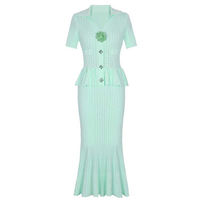 Long Sleeve Ribbed Knit Midi Dresses