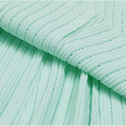 Long Sleeve Ribbed Knit Midi Dresses