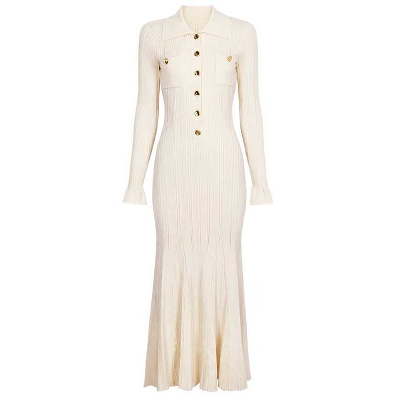 Women's Sweater Dresses Long Sleeve Ribbed knit Dresses