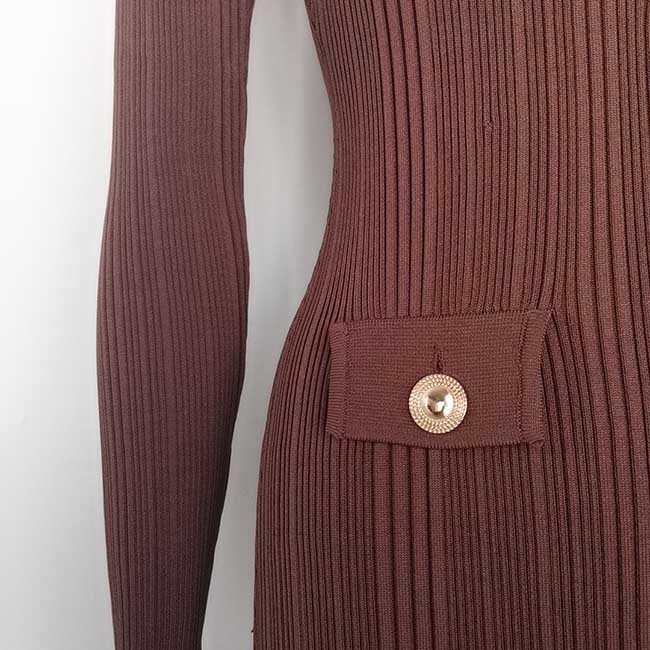 Knit Midi Dress for Women | Casual Long Sleeve Bodycon Dress