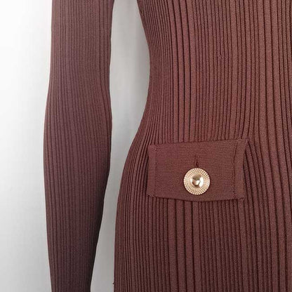Knit Midi Dress for Women | Casual Long Sleeve Bodycon Dress