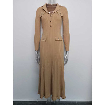 Knit Midi Dress for Women | Casual Long Sleeve Bodycon Dress