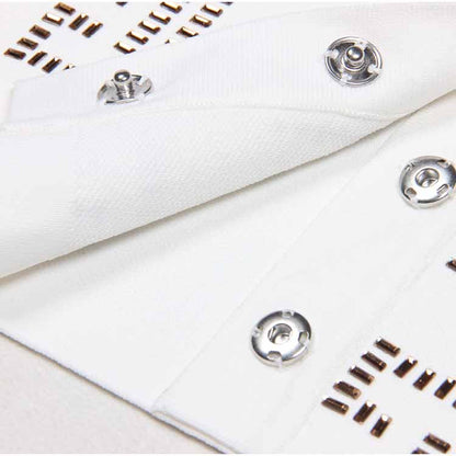 Women's Crop Cardigan V-Neck Monogram Knitted Top