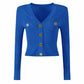 Women's Crop Cardigan V-Neck Knitted Top